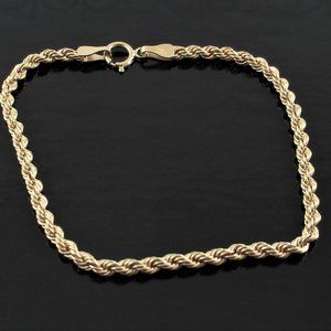 14K Yellow Gold Italian Classic Rope Bracelet